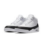 Jordan 3 Retro Fragment sneakers in black and white, showcasing collaboration design and classic silhouette.