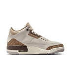 Air Jordan 3 Retro Palomino featuring earth-toned suede and elephant print overlays.