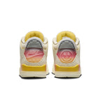 Back view of J Balvin x Air Jordan 3 Retro 'Medellín Sunset' showcasing sunset gradient design and signature branding.