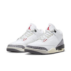 Air Jordan 3 Retro White Cement Reimagined sneakers featuring leather upper and elephant print details.