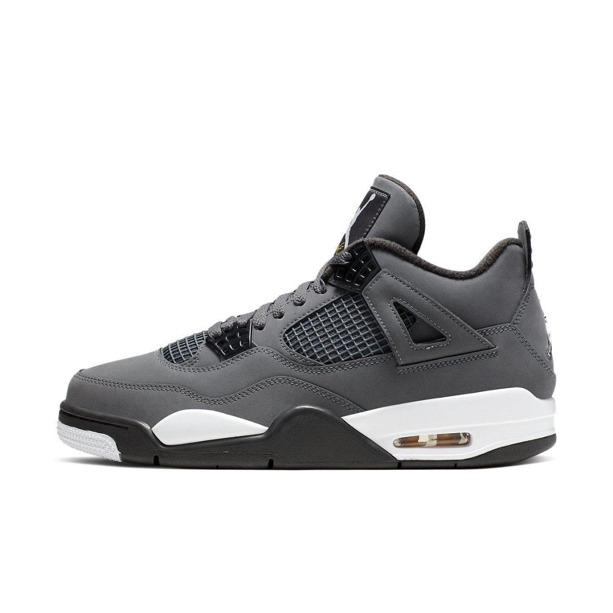 Air Jordan 4 Retro Cool Grey 2019 sneaker featuring nubuck upper, white midsole, and black accents.