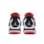 Back view of Air Jordan 4 Retro Flight Nostalgia sneakers featuring iconic Jumpman logo and striking color accents.