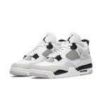 Jordan 4 Retro Military Black sneakers featuring smooth leather and breathable mesh design.