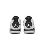 Rear view of Air Jordan 4 Retro Military Black (GS) showcasing sleek design and iconic Jumpman logo.