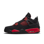 Nike Air Jordan 4 Retro 'Red Thunder' featuring black nubuck and contrasting red accents.