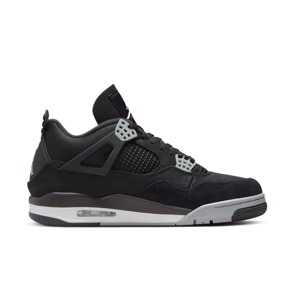 Air Jordan 4 Retro SE Black Canvas sneaker with black upper and grey accents.