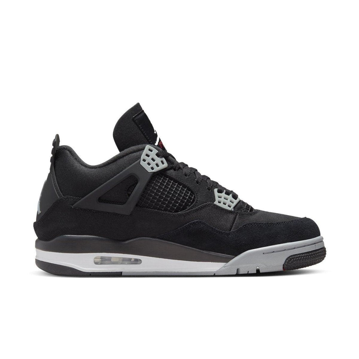 Air Jordan 4 Retro SE Black Canvas sneaker with black upper and grey accents.