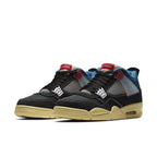 Jordan 4 Retro Union Off Noir featuring black and blue upper with sail sole, showcasing premium sneaker collaboration.