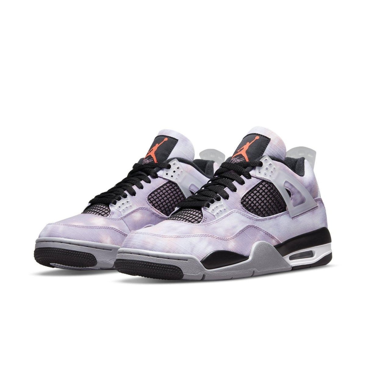 Air Jordan 4 Retro Zen Master sneaker featuring a unique pink, purple, and blue tie dye design.