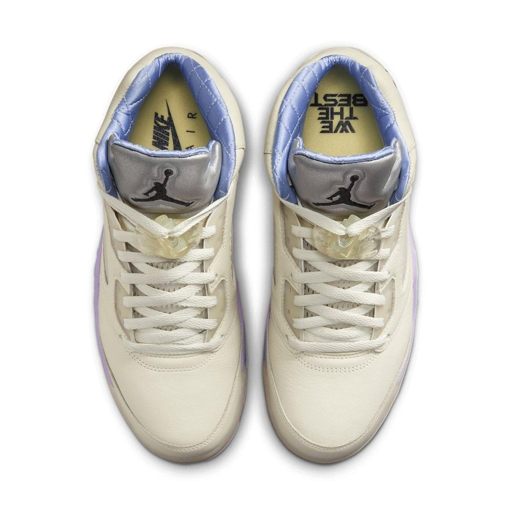 Jordan 5 Retro DJ Khaled We The Best Sail sneaker featuring a cream leather upper and pastel accents.