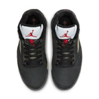 Jordan 5 Retro Gore-Tex Off-Noir women's sneakers featuring a sleek black nubuck upper and Gore-Tex waterproof membrane.