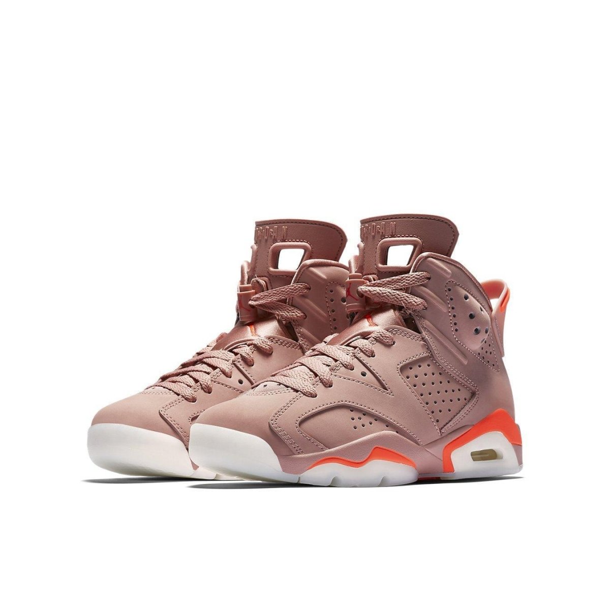 Air Jordan 6 Retro Aleali May in Millennial Pink with Bright Crimson accents