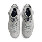 Air Jordan 6 Retro Georgetown sneaker showcasing gray suede upper and navy accents.