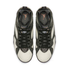Top view of Air Jordan 7 Retro Patta Icicle sneaker featuring green and white colorway.