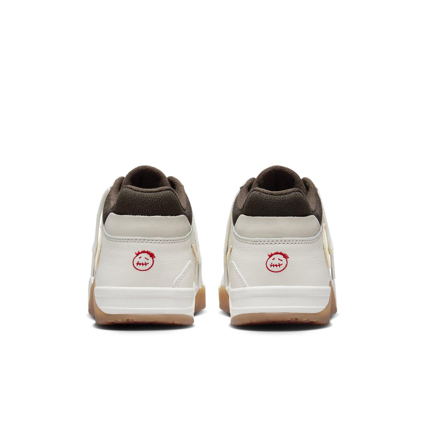 Jordan Jumpman Jack TR Travis Scott 'Sail' shoe rear view showcasing brown and ivory colorway.
