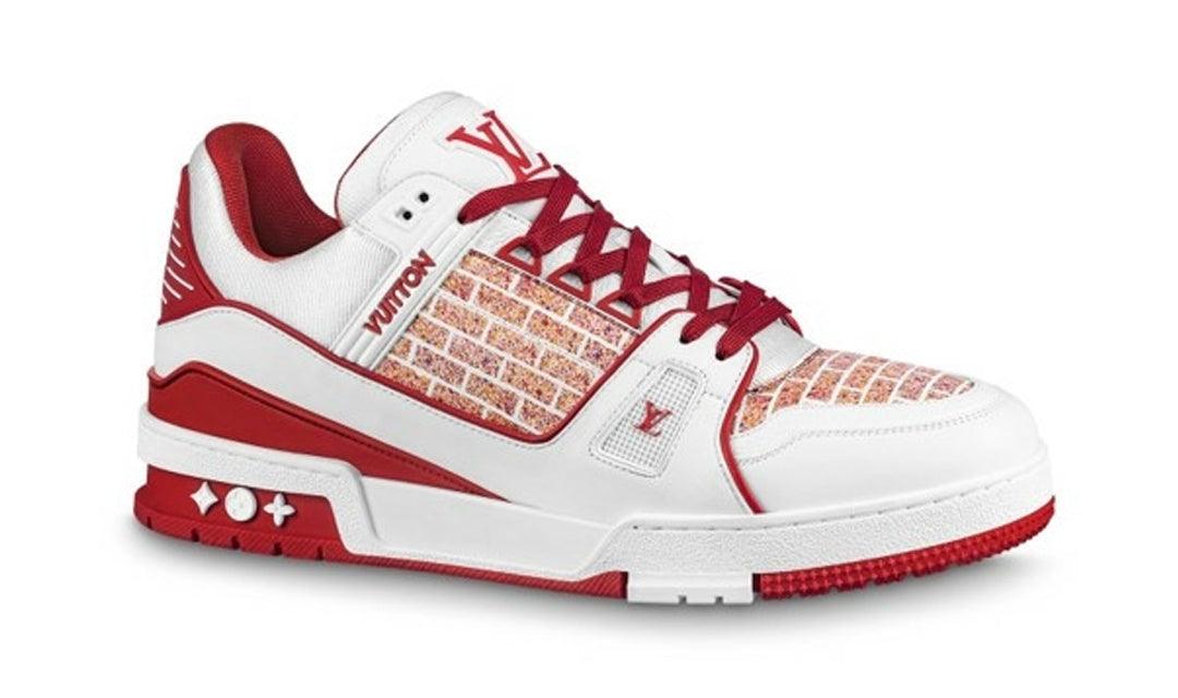 Louis Vuitton LV Trainer Lady Pink Limited Edition sneaker in white and red.