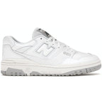 New Balance 550 White Grey sneakers with smooth leather and perforated panels for a stylish sporty look.