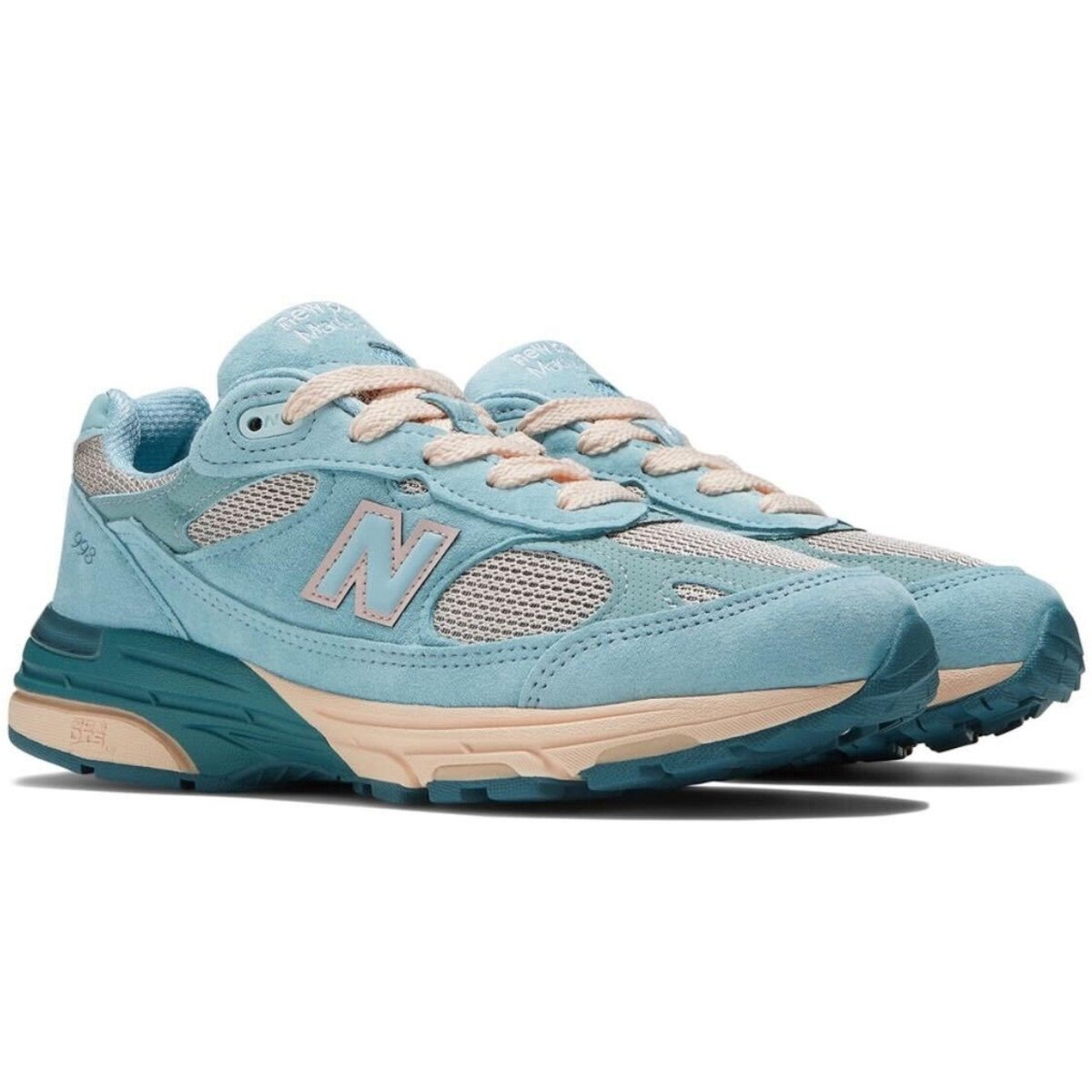 New Balance 993 Joe Freshgoods Performance Art in Arctic Blue with grey mesh and pastel blue suede overlay.