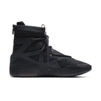 Nike Air Fear of God 1 Triple Black sneakers, featuring a unique silhouette and sleek all-black design.