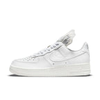 Nike Air Force 1 Goddess of Victory (W) in all-white with perforated toe and iconic design elements.