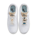 Nike Air Force 1 Low '07 LX Bling women's sneakers in white with textured Swoosh and embellished lace details.