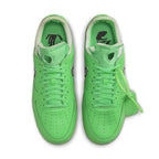 Nike Air Force 1 Low Off-White Brooklyn in vibrant green with visible foam collar and signature detailing.