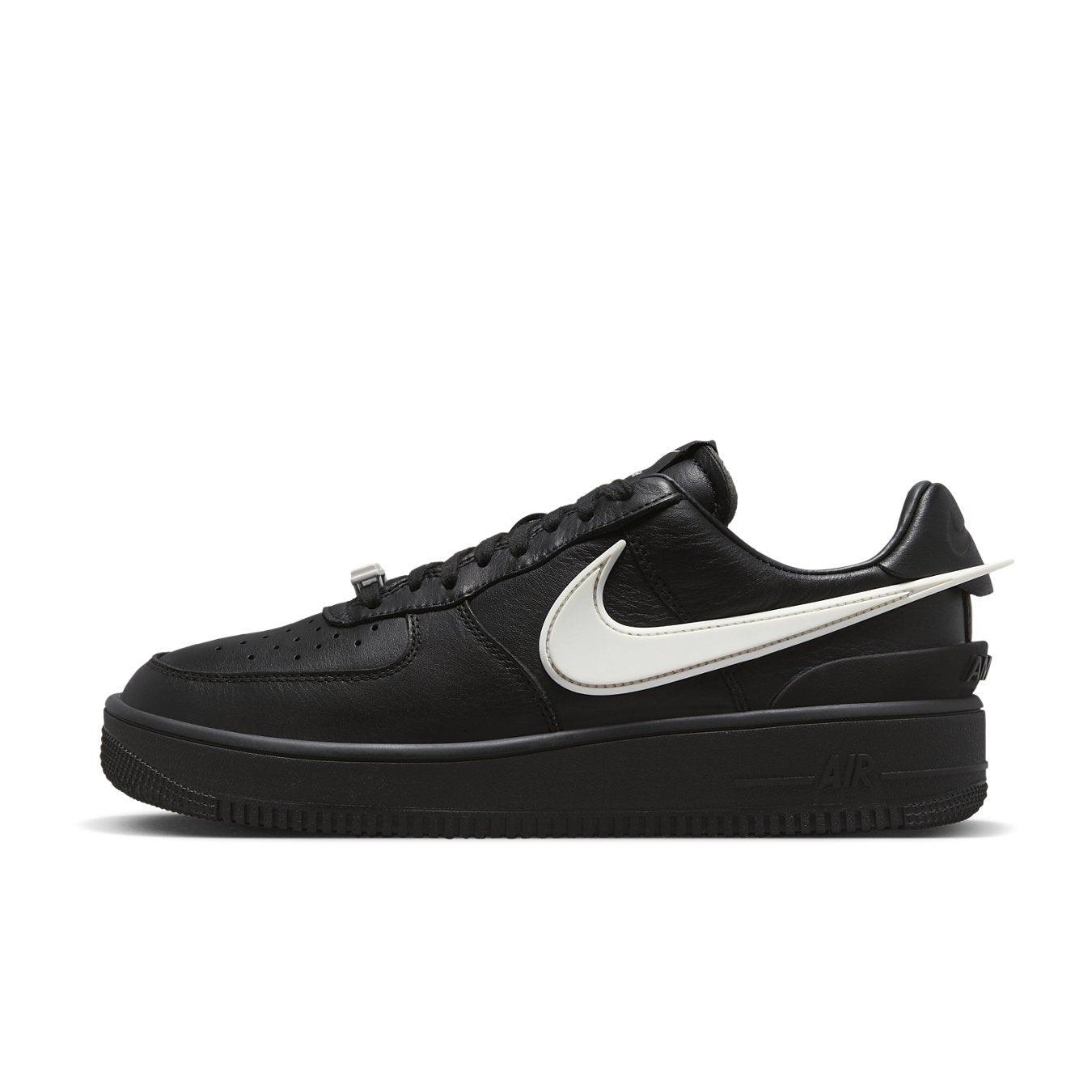 Nike Air Force 1 Low SP AMBUSH Black sneaker featuring premium leather and contrasting Swoosh detailing.
