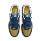 Nike Air Force 1 Low SP Undefeated in blue and yellow, featuring unique materials and modern aesthetics.