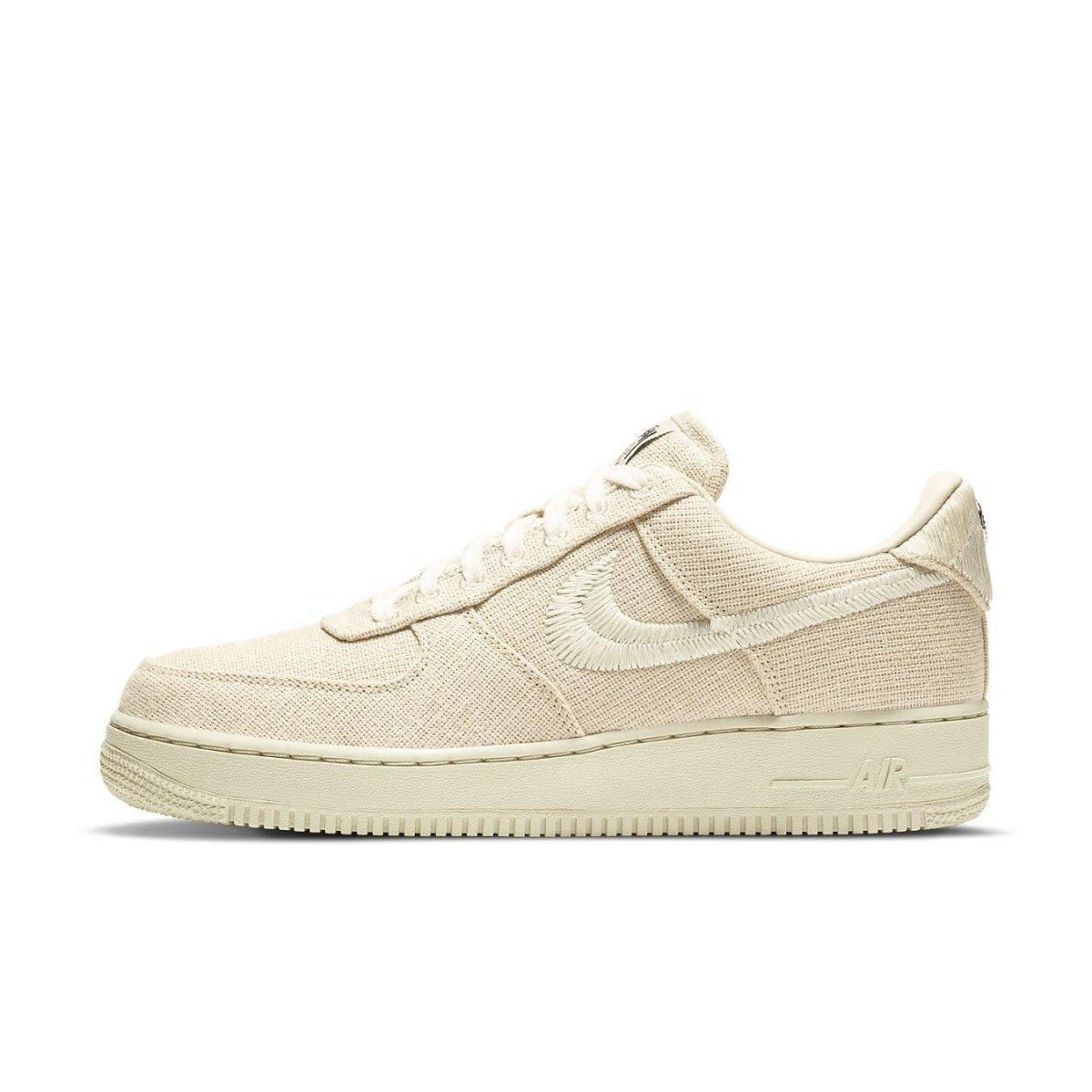Nike Air Force 1 Low Stussy Fossil in beige hemp with tonal detailing, stylish and comfortable sneaker.