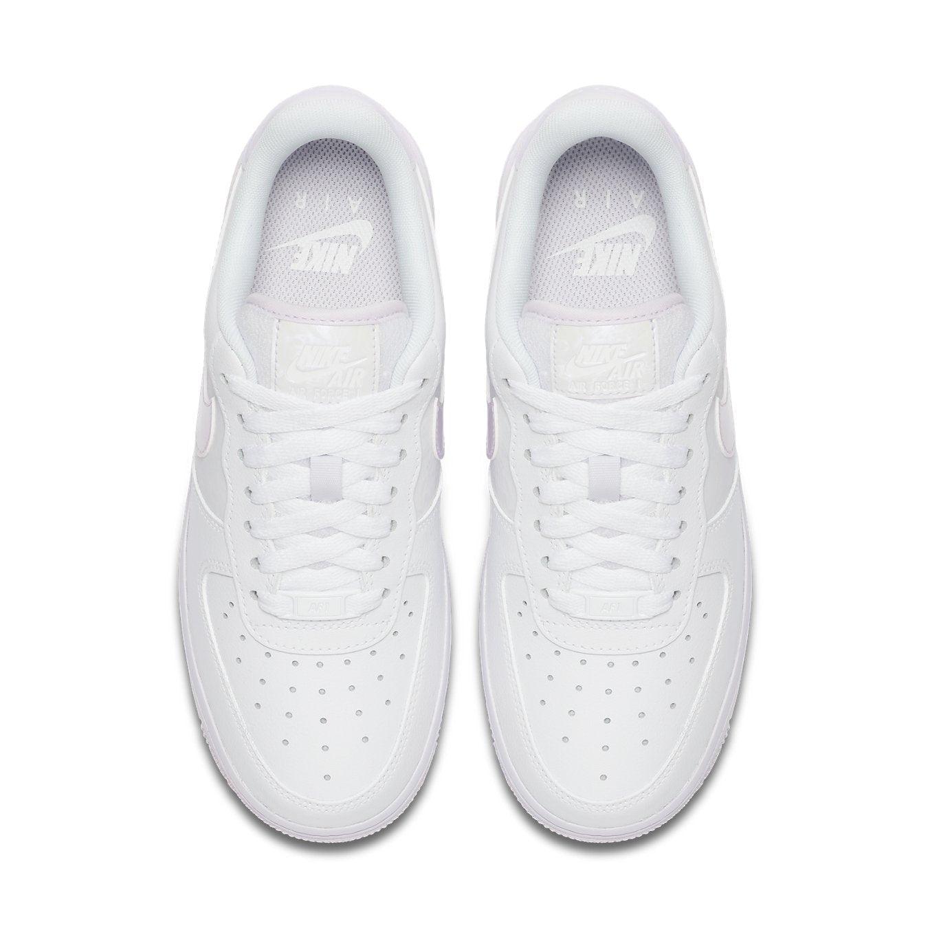 Nike Air Force 1 Low White Barely Grape (W) top view showcasing stylish design and classic silhouette.