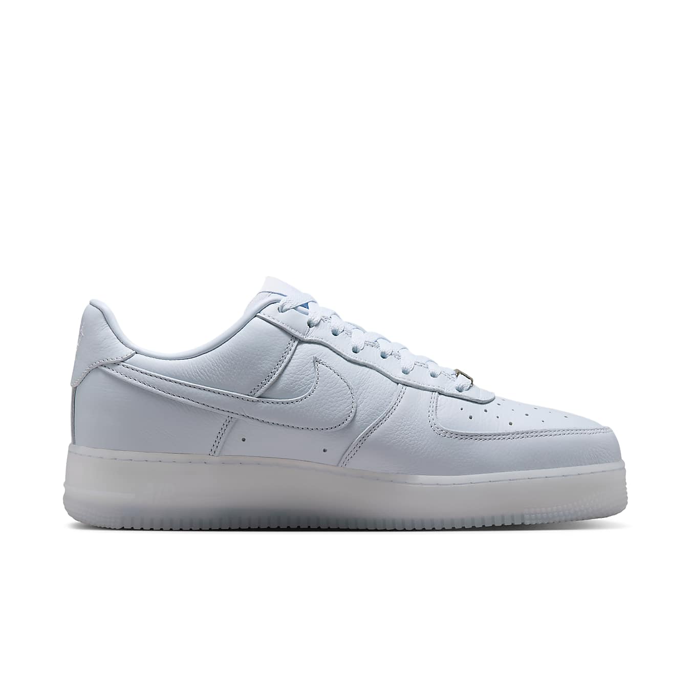 Nike Air Force 1 Low in pristine white leather with classic design and iconic Swoosh details.