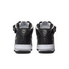 Rear view of Nike Air Force 1 Mid Stussy in Light Bone Black featuring premium leather design.