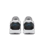 Nike Air Max 1 London sneakers in grey and black with blue logo, showcasing urban design elements.