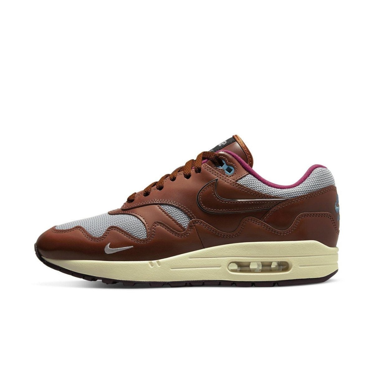 Nike Air Max 1 Patta The Next Wave in Dark Russett colorway, featuring a unique design and classic silhouette.