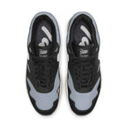 Nike Air Max 1 Patta Waves Black top view showcasing mesh and synthetic leather design.