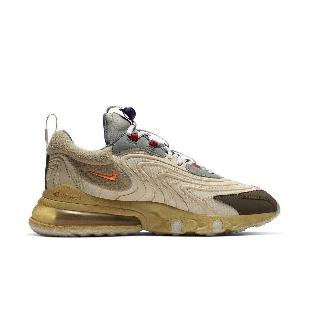 Nike Air Max 270 React ENG 'Cactus Trails' featuring a cream upper and brown nubuck toe.