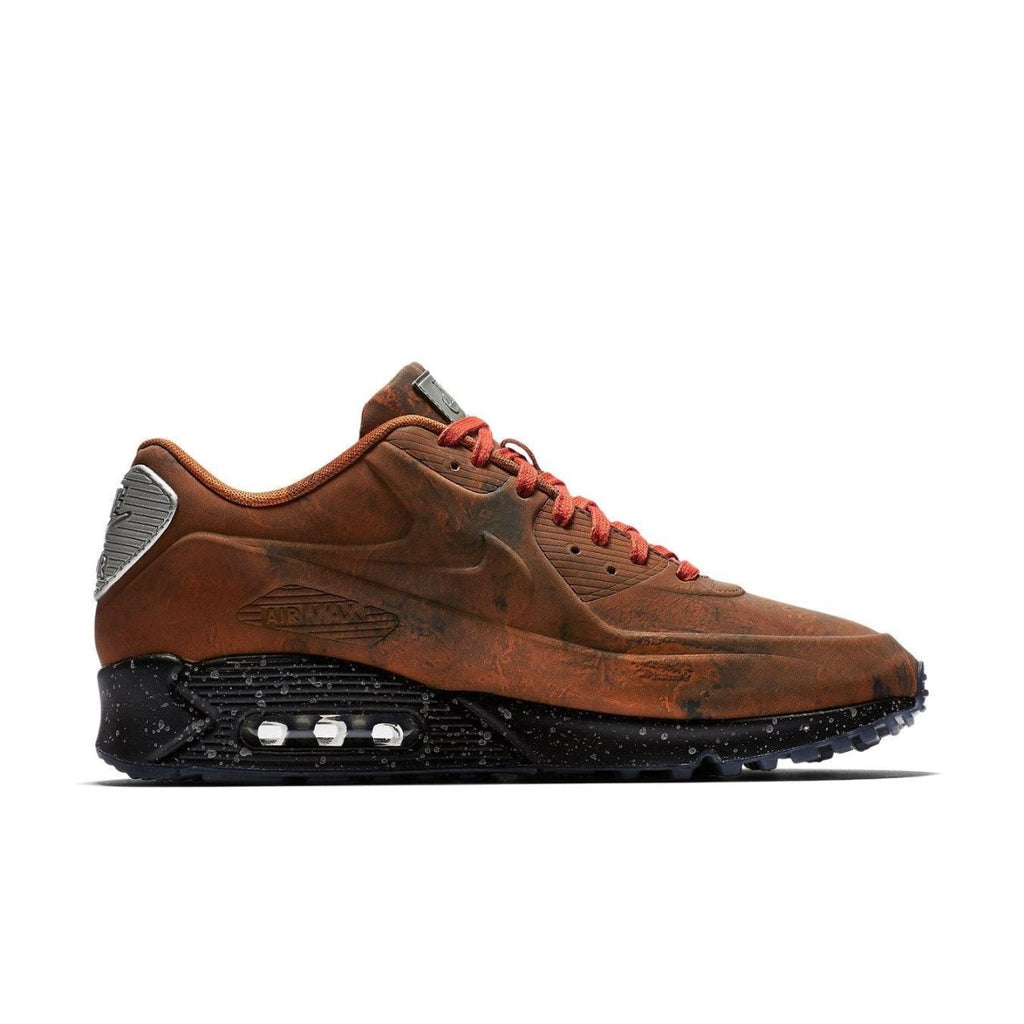 Nike Air Max 90 Mars Landing sneaker featuring Mars Stone and Magma Orange colors, showcasing a rugged Mars-inspired design.