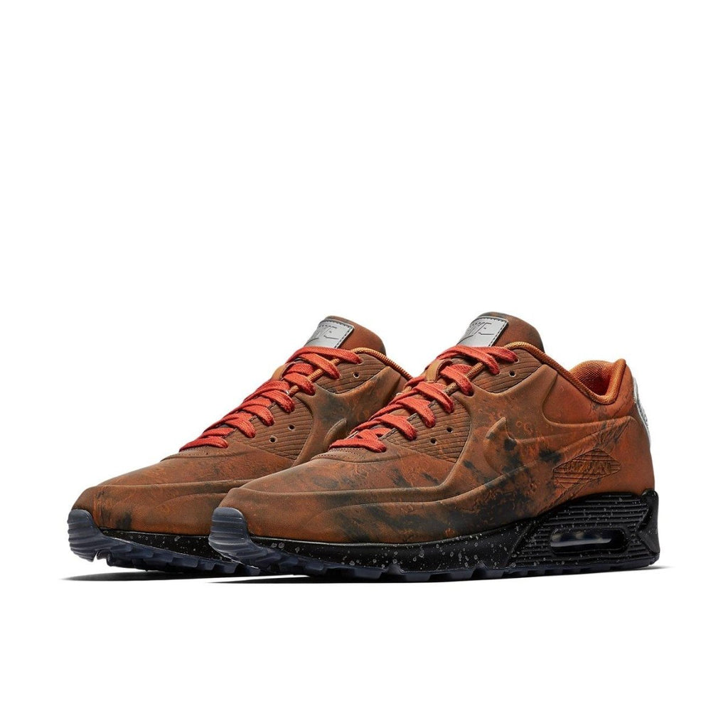 Nike Air Max 90 Mars Landing sneakers in Mars Stone and Magma Orange colorway, showcasing a rugged design.
