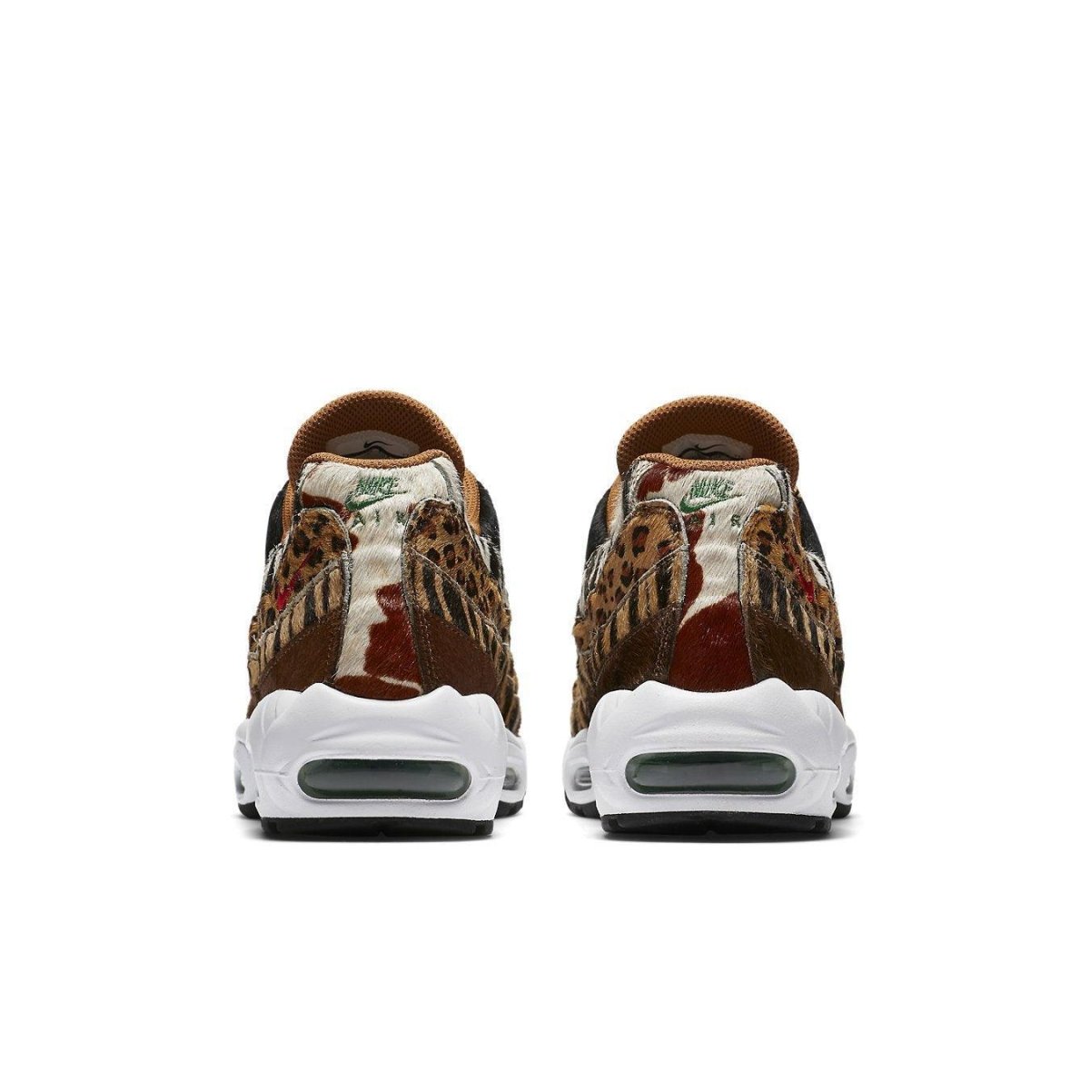 Nike Air Max 95 Atmos Animal Pack 2.0 featuring animal prints on the upper, rear view showcasing unique design and colors.