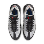 Top view of Nike Air Max 95 Fish Scales in grey and black with red accents and 3M reflective features.