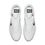 Nike Air Max 97 Off-White top view showcasing transparent design and iconic logo details.