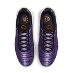 Nike Air Max Plus OG Voltage Purple 2024 sneaker with vibrant purple gradient design and classic 90s style details.
