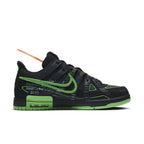 Nike Air Rubber Dunk Off-White Green Strike sneaker with black upper and green accents