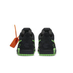 Nike Air Rubber Dunk Off-White Green Strike back view showcasing black and green design with signature tag.