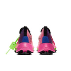Nike Air Zoom Tempo NEXT% Off-White Racer Blue Pink Glow showing the heel design in vibrant colors.
