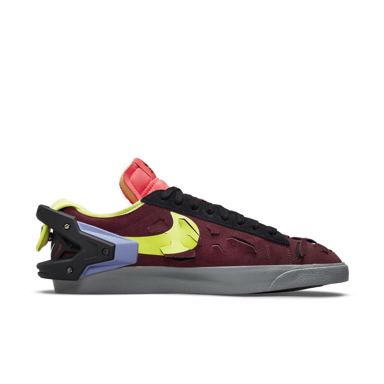 Nike Blazer Low Acronym in Night Maroon, featuring unique design elements and vibrant color accents.