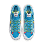 Nike Blazer Low sacai KAWS Neptune Blue featuring a vibrant blue upper with multicolored accents and dual Swooshes.