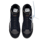 Nike Blazer Mid Off-White Grim Reaper in black and white with lace detail and signature branding.