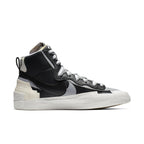 Nike Blazer Mid sacai Black Grey sneaker with deconstructed design, ideal for fall and winter fashion.