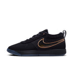 Nike Book 1 'Haven' sneaker in black suede with bronze Swoosh and black fur collar, inspired by Devin Booker's dog.